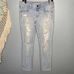 American Eagle Distressed Light Skinny Jeans
